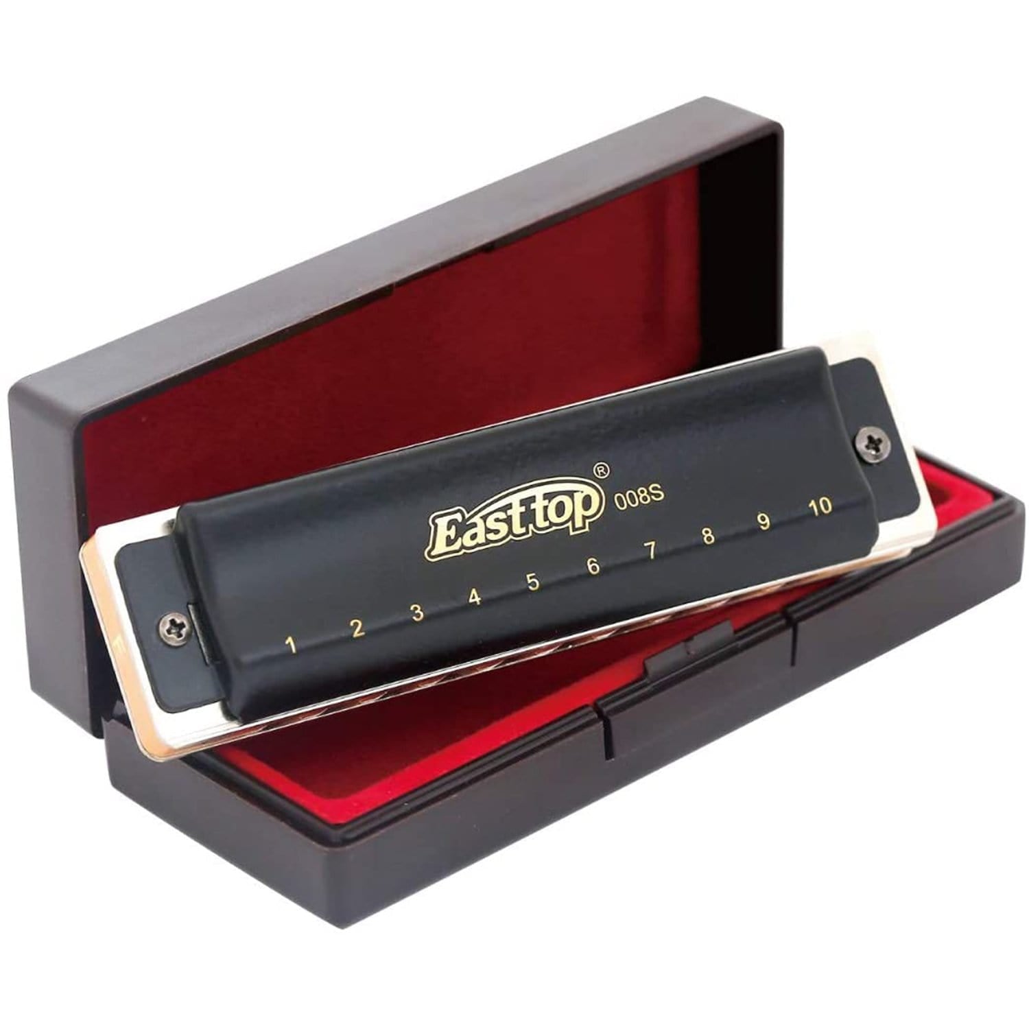 East top Harmonica, Advanced Diatonic Harmonica,Major 12 Keys Available,10 Holes Blues Harp Mouth Organ Harmonica with Silver Cover, Blues Harmonicas For Adults, Professionals and Students(T008S) - Easttop harmonica
