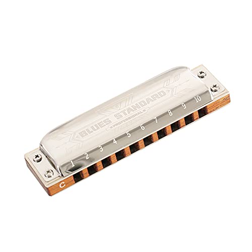 East top Harmonica C, Wood Comb Blues Harmonica 10 Holes 20 Tones Mouth Organ For Adults, Beginners, Professionals and Students - Easttop harmonica