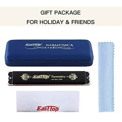 East top 24 Holes Tremolo Harmonica,Major 12 Keys Available,Tremolo Mo Easttop harmonica