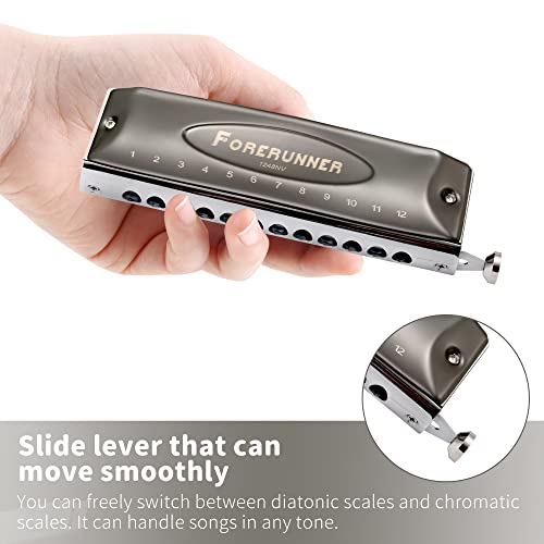 East top Harmonica, Forerunner Chromatic Harmonica C Key 12Hole 48 To