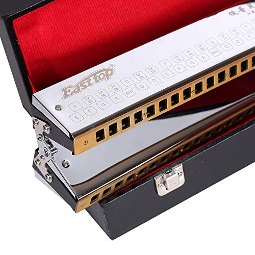 East top Mini & Double Bass Harmonica Orchestral Mouth Organ Harmonica T1-2 for Adults, Professional Player, Students and Harmonica Lovers - Easttop harmonica
