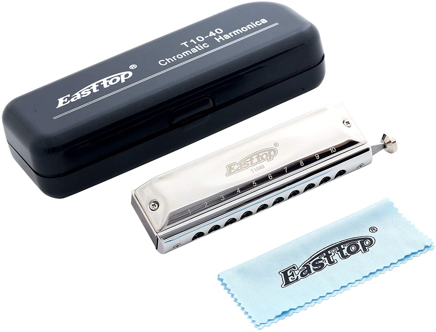 East top 10 Holes 40 Tones Professional Chromatic Harmonica Key of C, Harmonica for Adults, Professional Player and Students(T10-40) - Easttop harmonica