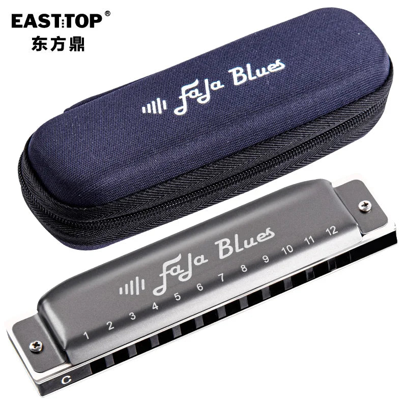 EASTTOP FALA blues mouth organ 12 hole blues professional harmonica ABS comb(F1201S-fala-blues-BK) - Easttop harmonica