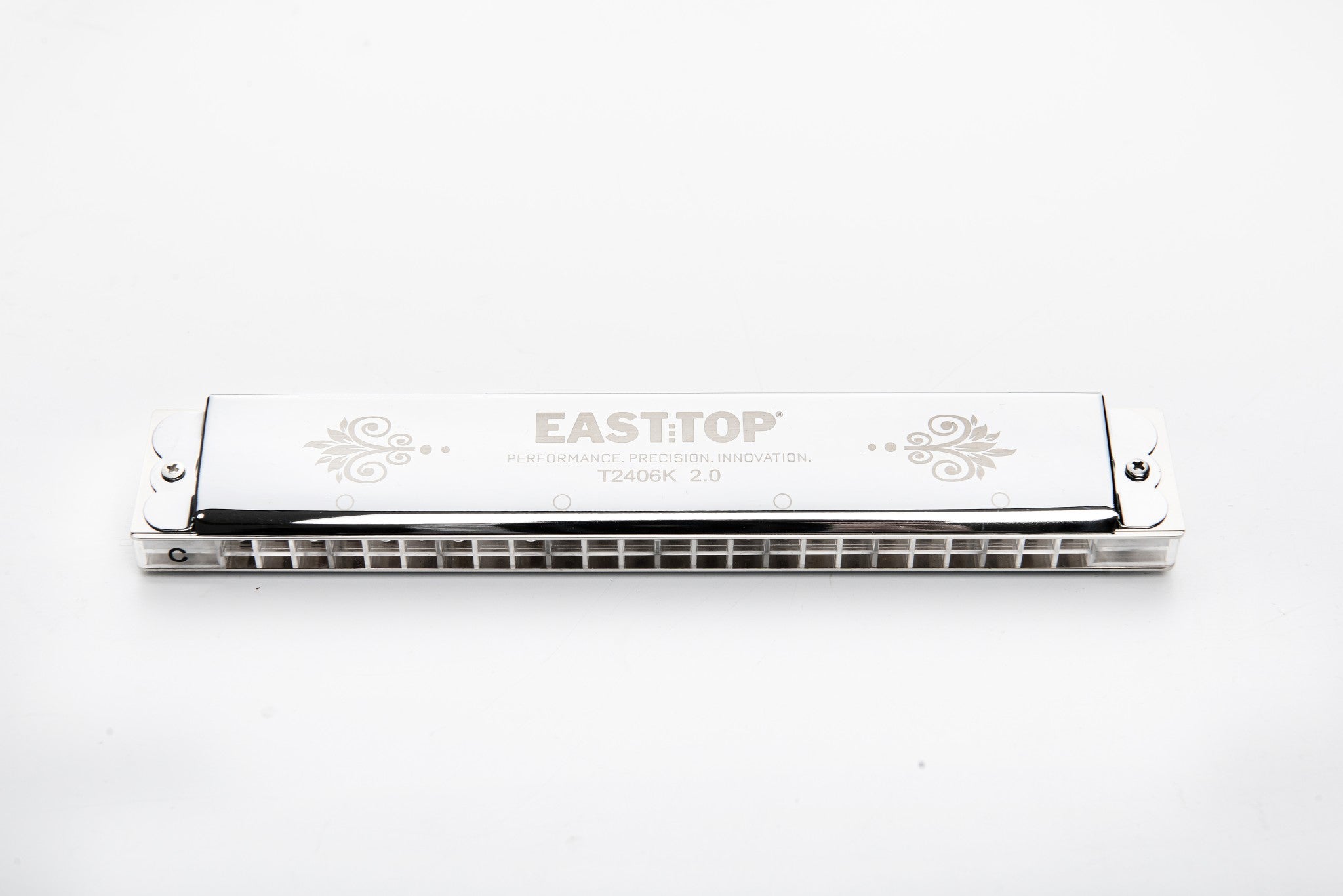 East top 24 Holes Tremolo Harmonica,Key of C, Tremolo Mouth Organ Harmonica for Adults, Professionals and Students (T2406K 2.0)