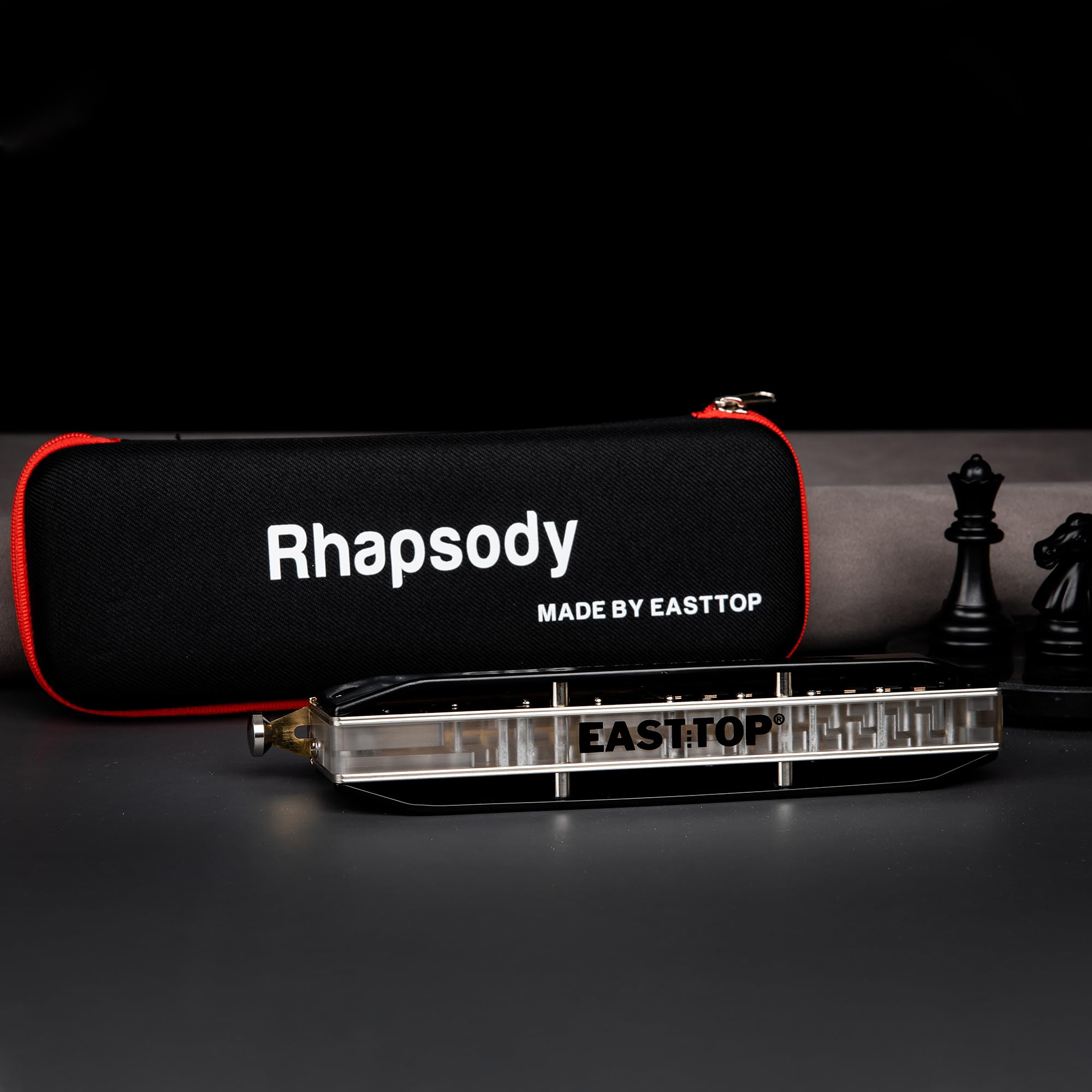 East top Upgrade Rhapsody Chromatic Harmonica 16 Hole 64 Tone Key of C, Professional Chromatic Mouth Organ Harmonica For Adults, Students and band players(Rhapsody-16-C) - Easttop harmonica
