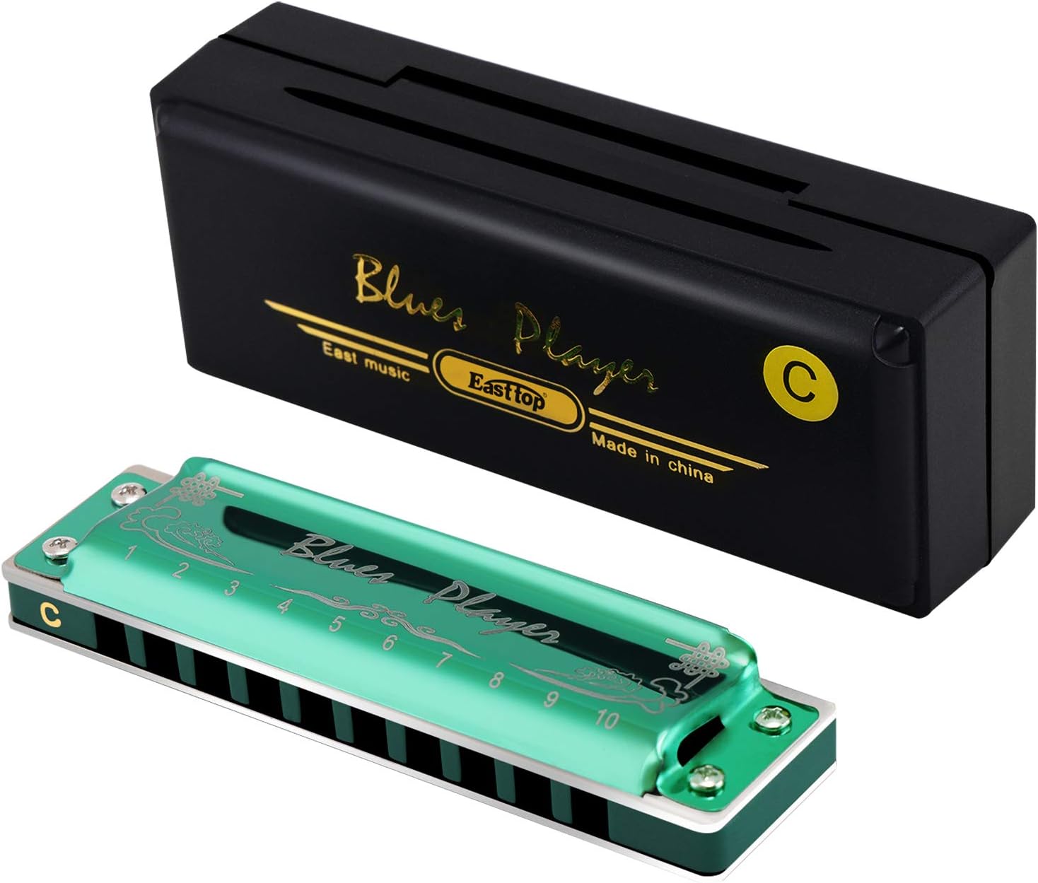 East Top Harmonica blues, 10 Holes Instrument de musique professionnel East Top Harmonica blues, 10 Holes Instrument de musique professionnel