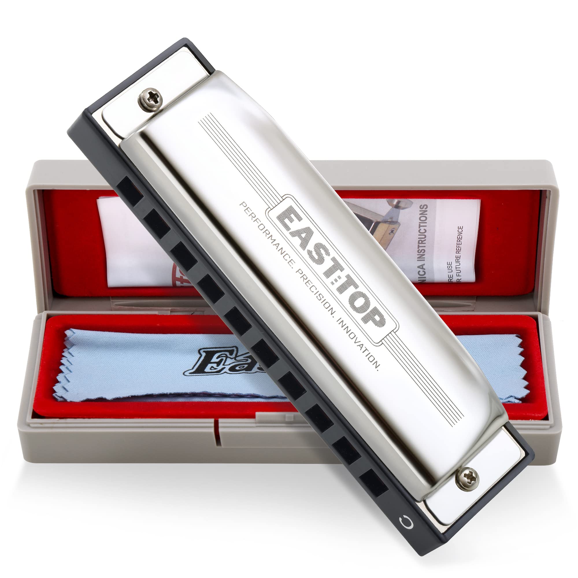 East top Harmonica C, Upgraded Blues Harmonica Key of C, Blues Harp Mouth Organ 10 Holes 20 Tones T009 Shonrry Diatonic Harmonica for Adult, Students, Beginners and All Skill Levels‘ Players(T009-1) - Easttop harmonica