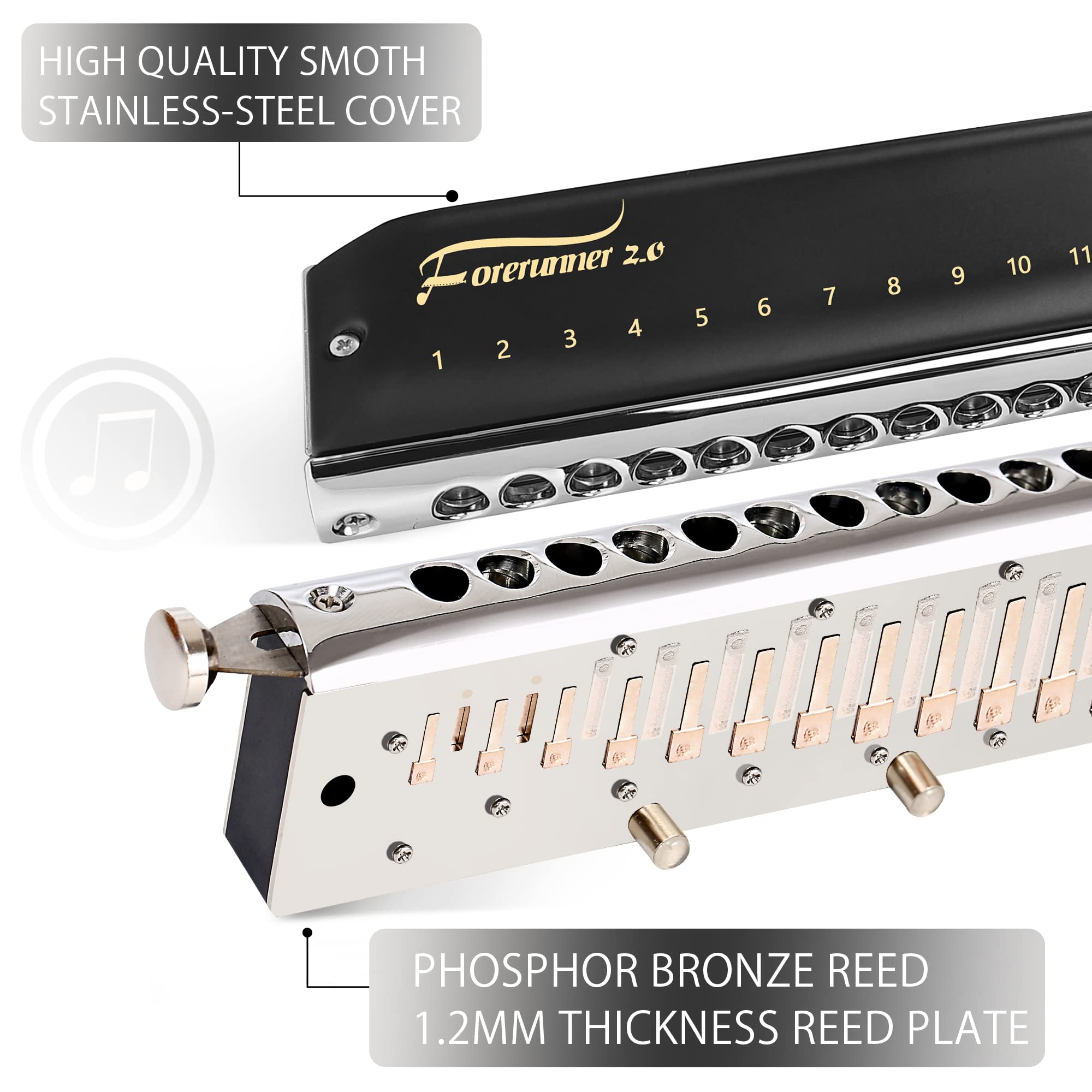 EAST TOP Updated FORERUNNER 2.0 without valves Chromatic Harmonica