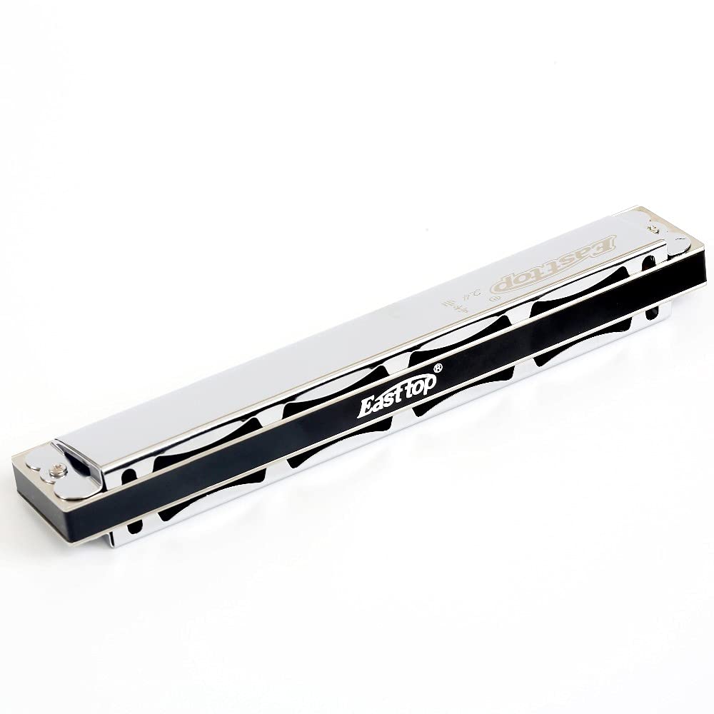 Easttop 24-Hole Standard Chord Harmonica , available in 12 major keys, as well as minor and natural minor keys,Chrome-Plated Copper Plate, Professional Reed Mouth Organ, Suitable for Children & Adult Beginners(T2406)