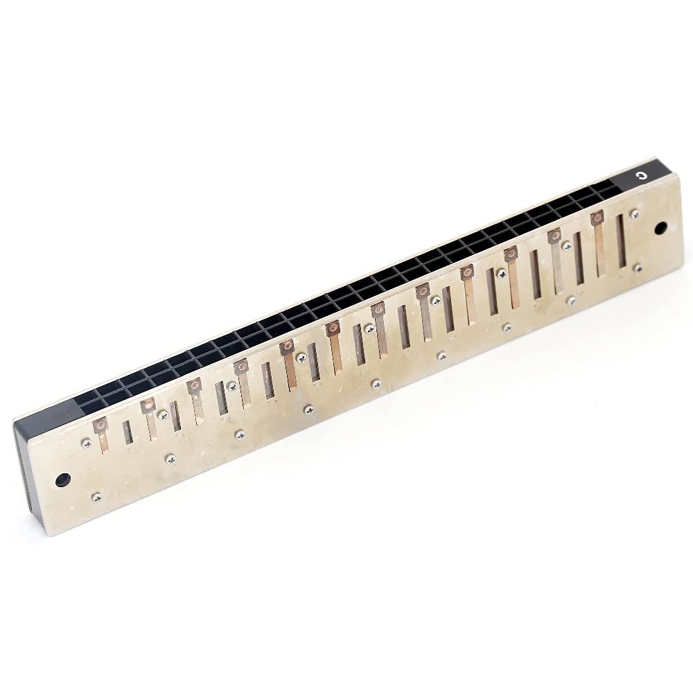 Easttop 24-Hole Standard Chord Harmonica , available in 12 major keys, as well as minor and natural minor keys,Chrome-Plated Copper Plate, Professional Reed Mouth Organ, Suitable for Children & Adult Beginners(T2406)