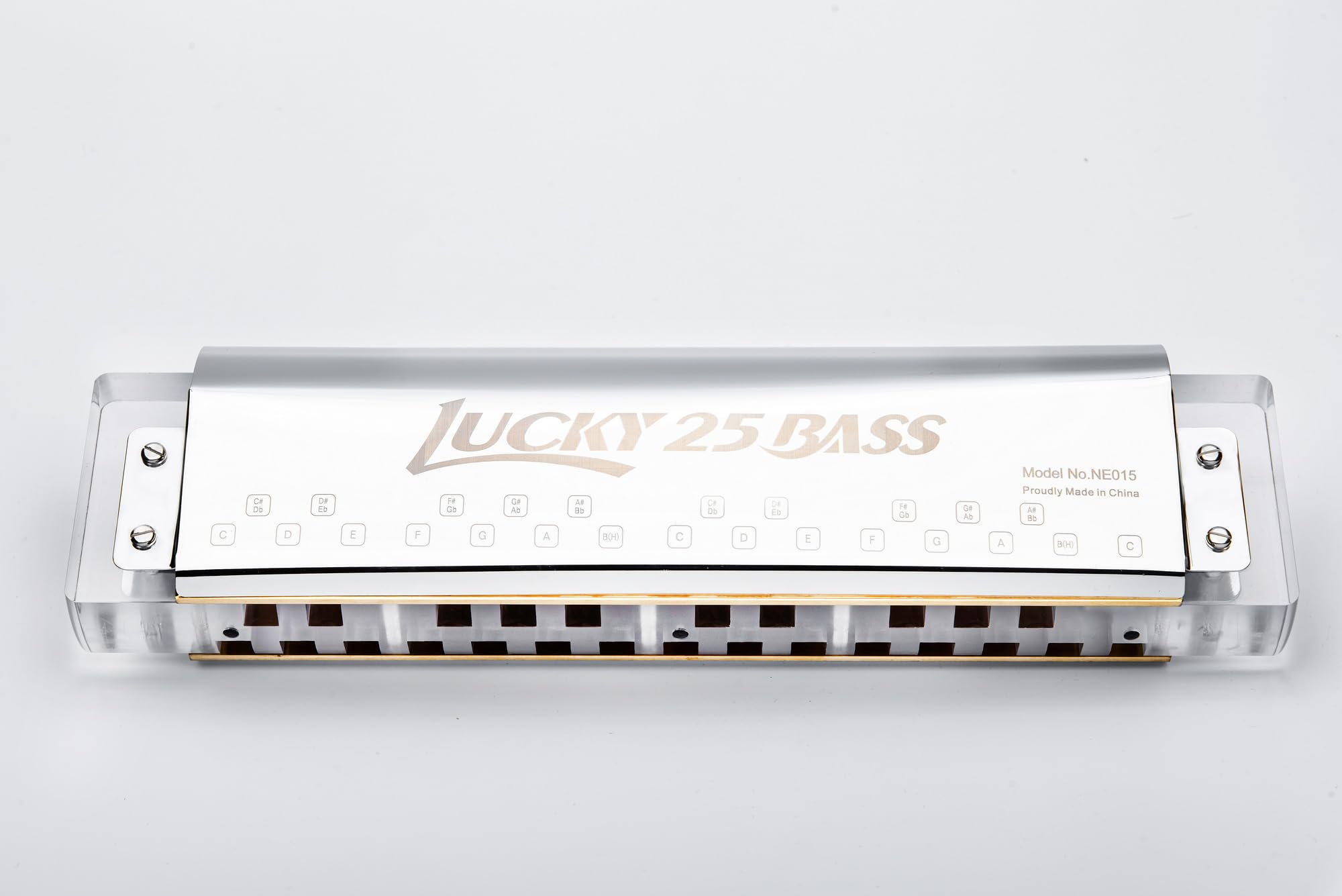 EAST TOP Upgrade Bass Harmonica Lucky 25 BASS Mouth Organ For Adults, Professional Band Players and Students(NE015)