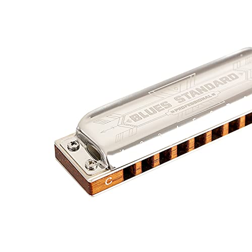 East top Harmonica C, Wood Comb Blues Harmonica 10 Holes 20 Tones Mouth Organ For Adults, Beginners, Professionals and Students - Easttop harmonica