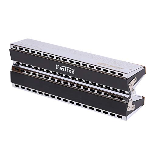 East top Mini & Double Bass Harmonica Orchestral Mouth Organ Harmonica T1-2 for Adults, Professional Player, Students and Harmonica Lovers - Easttop harmonica