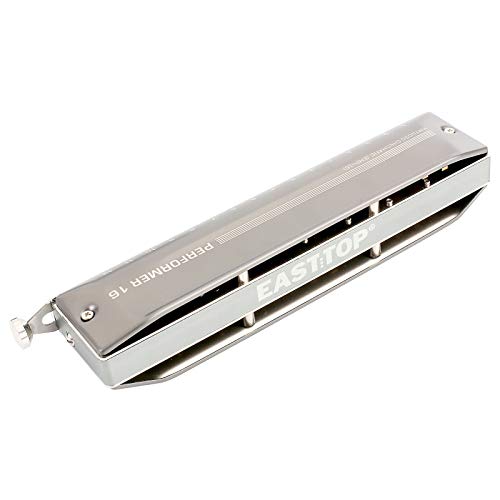 East top Upgrade Chromatic Harmonica 16 Hole 64 Tone Key of C, Aluminum Comb Chromatic Mouth Organ Harmonica For Adults, Students and harmonica lovers - Easttop harmonica