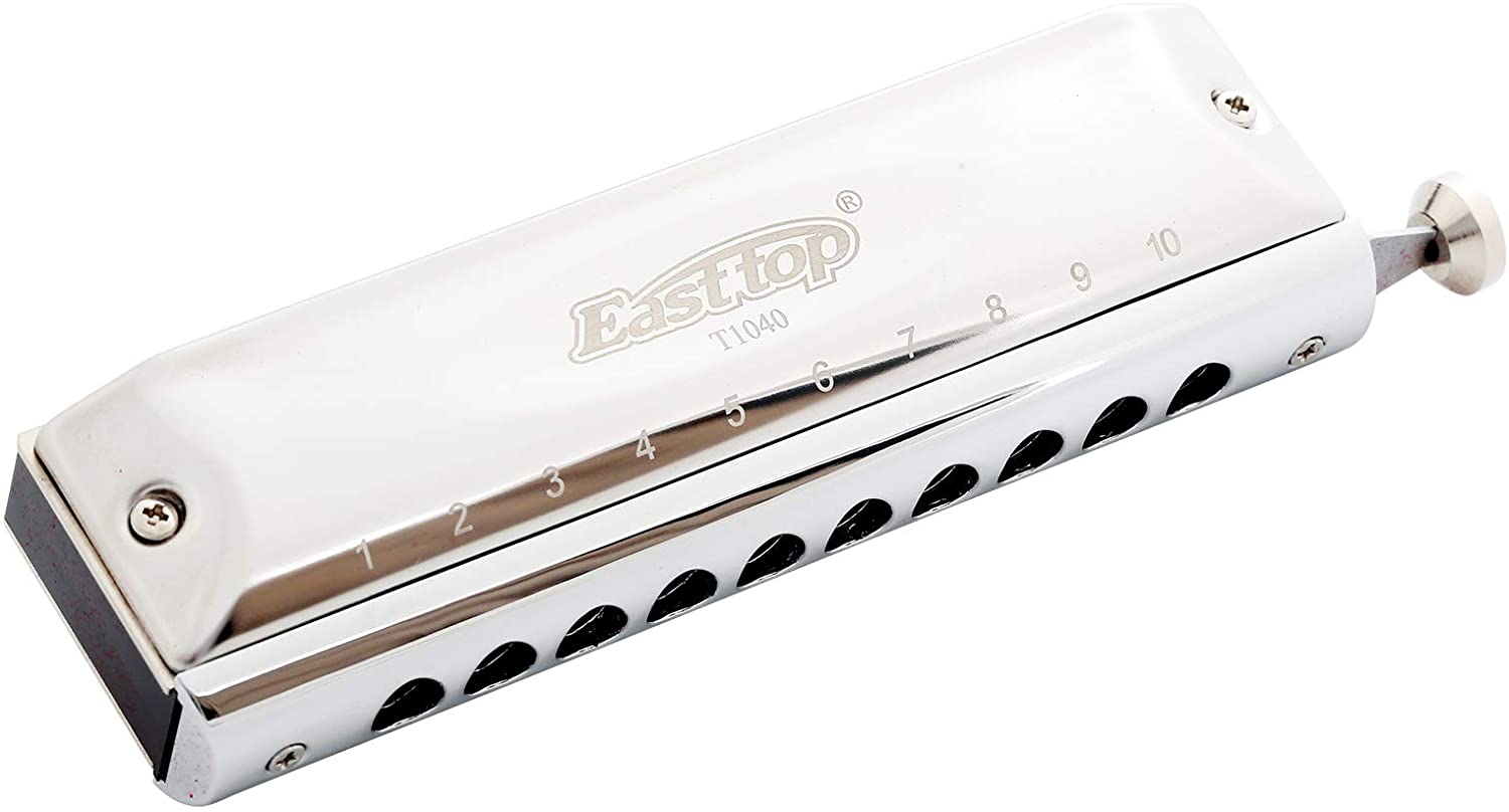 Easttop – Harmonica chromatique à 10 trous 40 tons, clé de C avec étui pour  joueur professionnel