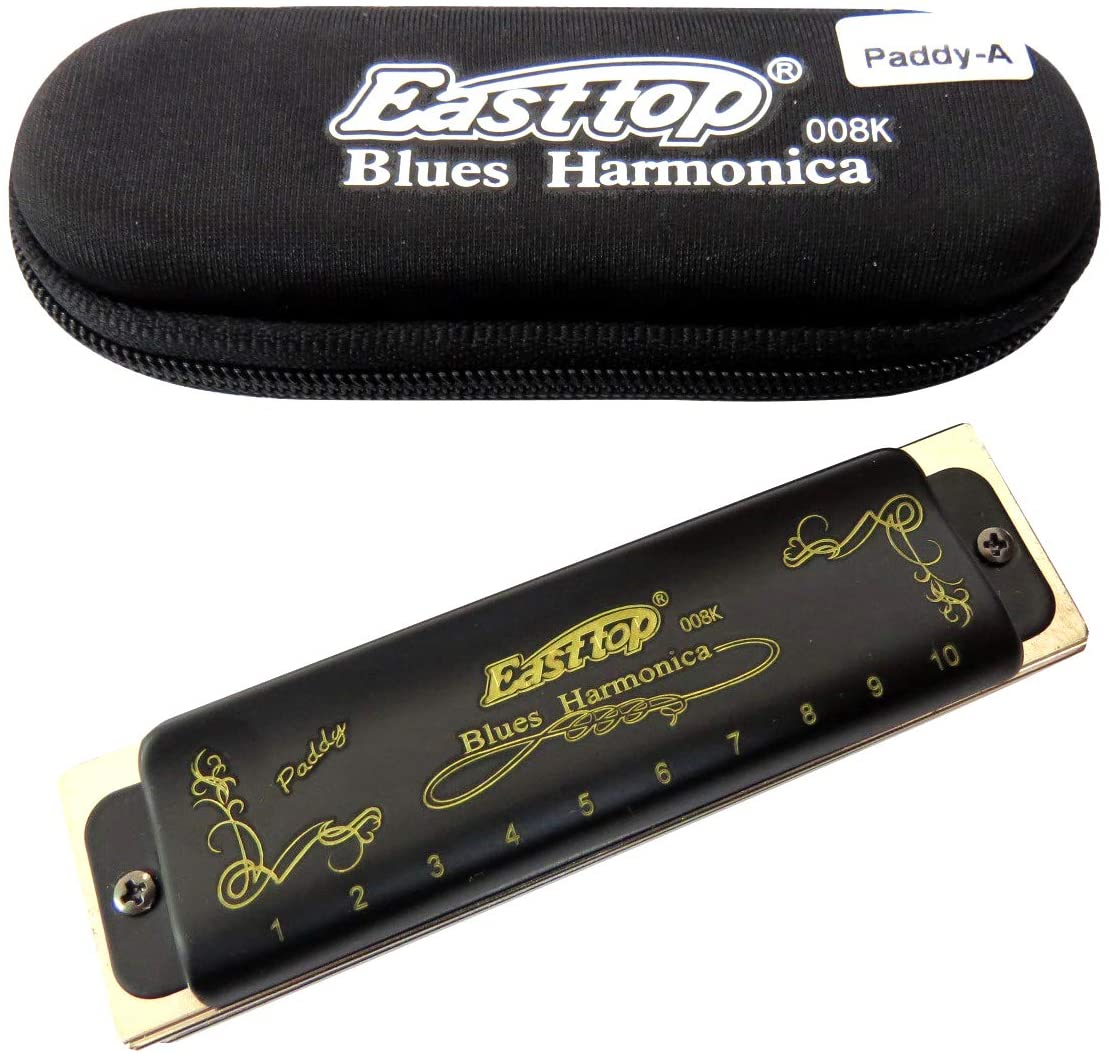 East top 10 Holes 20 Tones 008K Blues Professional Diatonic Blues Harmonica key of Paddy C, Harmonica for Adults, Professional Player and Students - Easttop harmonica store