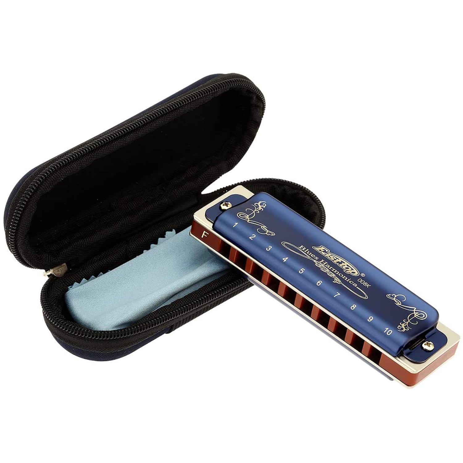 East top 10 Holes 20 Tones 008K Diatonic Harmonica Key of C with Blue Case, Standard Harmonicas For Adults, Professional Player, Beginner and Students - Easttop harmonica
